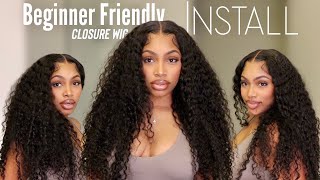 NO GLUE MELT REAL HD LACE CLOSURE WIG INSTALL BEGINNER FRIENDLY  Alipearl Deep Wave Hair [upl. by Adim497]