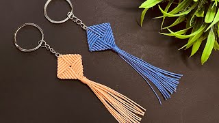 Diy Handmade Macrame Keychain tutorial [upl. by Leslee]