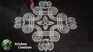 Easy Padi Kolam Design with 5x3x3 dots  Simple Padi Kolam  Beautiful Rangoli  Padi kolam Muggulu [upl. by Thibaut]