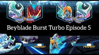 Beyblade Burst Turbo Episode 5  Turbo Match Valtryek vs Luinor  Beyblade Burst App [upl. by Dugaid]