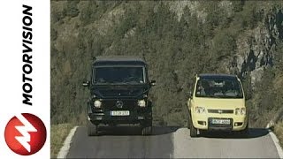 Fiat Panda 4x4 vs Mercedes GClass [upl. by Aramahs561]