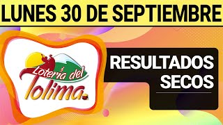 Resultado SECOS Lotería del TOLIMA Lunes 30 de Septiembre de 2024 SECOS 😱💰🚨 [upl. by Melesa2]