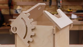 Kinetic door furniture mechanism idea only plywood  woodworking [upl. by Orr]