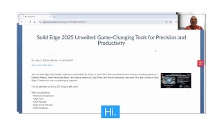 Upcoming Solid Edge 2025 Webinar 12524 [upl. by Nacul]