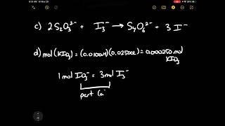 Triiodide ions are generated in solution by the following unbalanced reaction in acidic solution Tri [upl. by Armillda191]