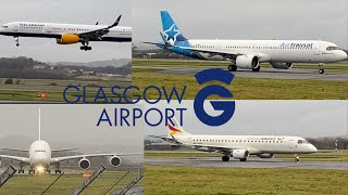 Glasgow Airport Spotting 10122023 A380757A321neo [upl. by Natfa886]