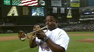 2001WS Gm7 McGuire performs God Bless America [upl. by Ulphiah661]