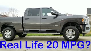 2020 Ram 2500 Cummins 67 Diesel Real Life Gas Mileage MPG [upl. by Akkim982]