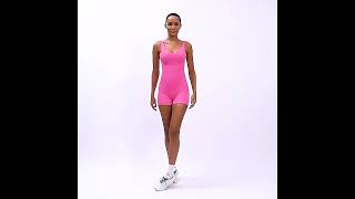 Highintensity Yoga Suit Threaded Elastic Sports Tight Seamless Onepiece Fitness Jumpsuit for Women [upl. by Eekaz357]