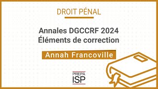 Annales DGCCRF 2024  Droit pénal [upl. by Harp]