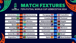 FIFA futsal world cup 2024 schedule  FIFA futsal world cup 2024 fixtures \ FIFA world cup fixtures [upl. by Anierdna]