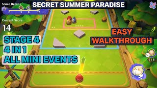 ALL 4 in 1 MINI GAMES EVENT STAGE 4 GUIDE  Secret Summer Paradise Attractions  Genshin Impact 38 [upl. by Othello]