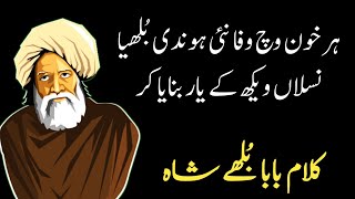 Baba Bulleh Shah Famous Kalam Har Khoon Vich Wafa Nai Hondi BhulliyaPunjabi Shayari Sufiana Kalam [upl. by Kelwen407]