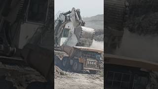 JEC Caterpillar OHT 777D vessel dump truck reverses at the loading point mining [upl. by Valente]