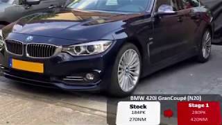 250HP BMW 420i GRANCOUPE F36 STOCK 184HP VS STAGE 1 TUNED ACCELERATION  BERKPerformance [upl. by Eimmak280]