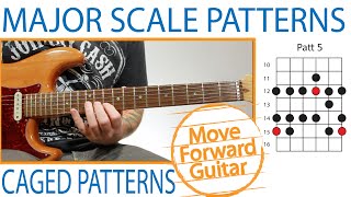 Guitar  Major Scale  5 CAGED Patterns Positions [upl. by Leacim]