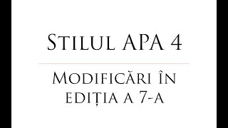 Tutorial stiluri de citare APA 4 ediția a 7a [upl. by Aleunamme]