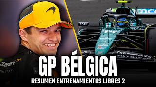 RESUMEN LIBRES 2 GP BÉLGICA  McLAREN DA MIEDO CON SU RITMO Y ASTON MARTIN EN PROBLEMAS F1 [upl. by Wendye]