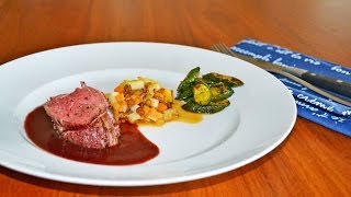 Kochen für Anfänger Rinderfilet auf Rotweinsauce mit Berglinsen und Zucchini  Kochen lernen [upl. by Eiboh528]