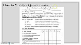 How to modify questionnaire  Quantitative Research for SHS [upl. by Arayc]