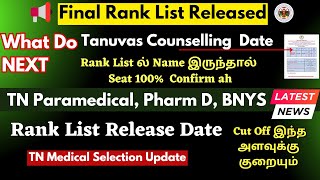 📢Latest Paramedical Rank List 2024 Release  TN Medical SelectionWhat Next Tanuvas Counselling 2024 [upl. by Enehs547]