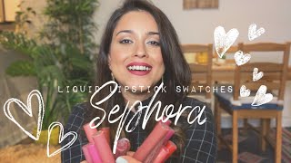 Sephora Cream Lip Stain Liquid Lipstick Swatches [upl. by Netsua]