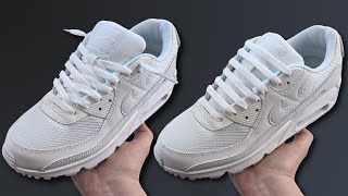 HOW TO LACE NIKE AIR MAX 90s WITHOUT TYING  2 Slip On Ways [upl. by Sivet239]