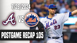 Mets Fan Reaction Game 105  ATL9 NYM2 THE METS SPLIT THE SERIES WITH THE BRAVES NOT GOOD [upl. by Marillin810]