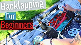 Sharpening push reel mower  Backlapping my Gardena 400 C [upl. by Rasec]