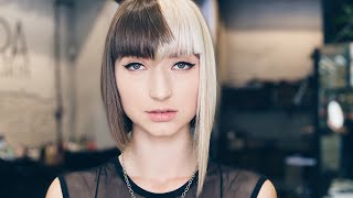 LONG TO BOB haircut tutorial side bob haircut with bangs  NIKITOCHKIN [upl. by Analaj]