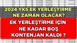 2024 YKS EK YERLEŞTİRME NE ZAMAN NE KADAR BOŞ KONTENJAN KALDI [upl. by Kenn164]