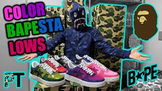 Bape Color Bape STA Low Review COLOR CAMO COMBO COLLECTION [upl. by Isaiah336]