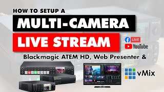 How to setup a MultiCamera Live Stream with the Blackmagic ATEM HD Web Presenter and vMix [upl. by Siuqram343]