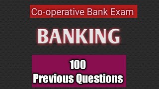 Banking 100 Previous QuestionsCooperative bank Junior ClerkAssistant Secretary Exam Preparation [upl. by Borroff]