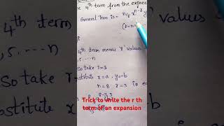 Binomial expansion rth term of an expansion trick to write rth term of an expansion binomial [upl. by Saleem]