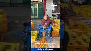 Quick fruit peel removal process  The workers do their job perfectly  machine shorts [upl. by Merat]