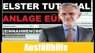 Einnahmenüberschussrechnung Elster  Anlage EÜR Elster  Steuererklärung Kleingewerbe [upl. by Legge]