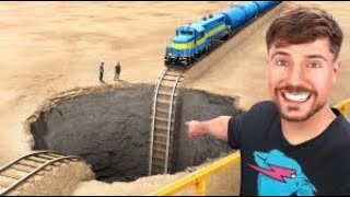 Train Vs Giant Pit  Mr Beast [upl. by Daniyal]