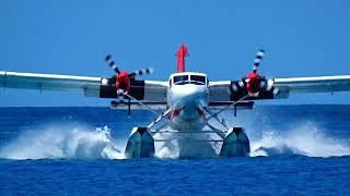 Seaplane landing on the Sea  Maldives [upl. by Dewhirst150]