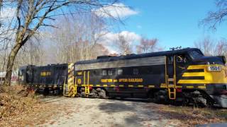 Grafton amp Upton Railroad MBTA equipment move with vintage EMD locomotives [upl. by Osugi]