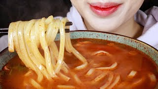 ASMR Spicy Mala Udon Noodle Soup Eating Sounds Mukbang [upl. by Eadas]