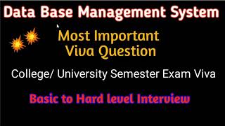 DBMS Viva Practical Question  CollegeUniversity Semester Exam  Most Important Lab Questions [upl. by Rogerg575]