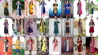 Two Colour Combination Kurti Design  Double Colours Kurti Design  Trendy Kurti Design 2022 [upl. by Joung]