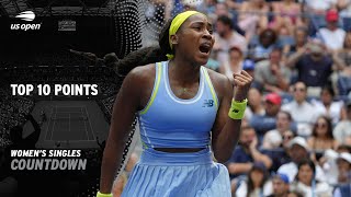 Top 10 Womens Singles Points of the Tournament  2024 US Open [upl. by Cammi]