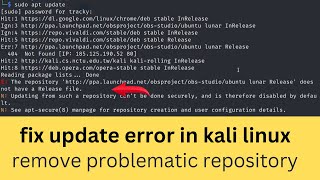 how to fix update error in kali linux 2023 [upl. by Brosy578]