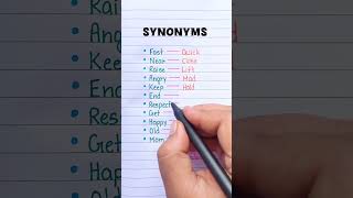 Synonyms Vocabulary Learning 🔥📖 english grammar education learning synonyms [upl. by Notniuq]