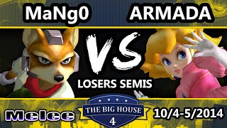 The Big House 4  Armada Peach Vs Mango Fox Captain Falcon  Losers Semis  SSBM [upl. by Etiuqram]