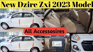 Maruti Dzire Zxi 2023 model Full Accessorieswith Price  Dzire Modified  Dzire BestAccessories in [upl. by Earle]