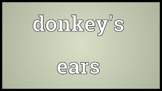 Donkeys ears Meaning [upl. by Vastah]