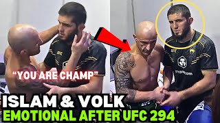 Islam Makhachev Shares Emotional Moment With Alexander Volkanovski In Locker Room After UFC 294 [upl. by Yarw]